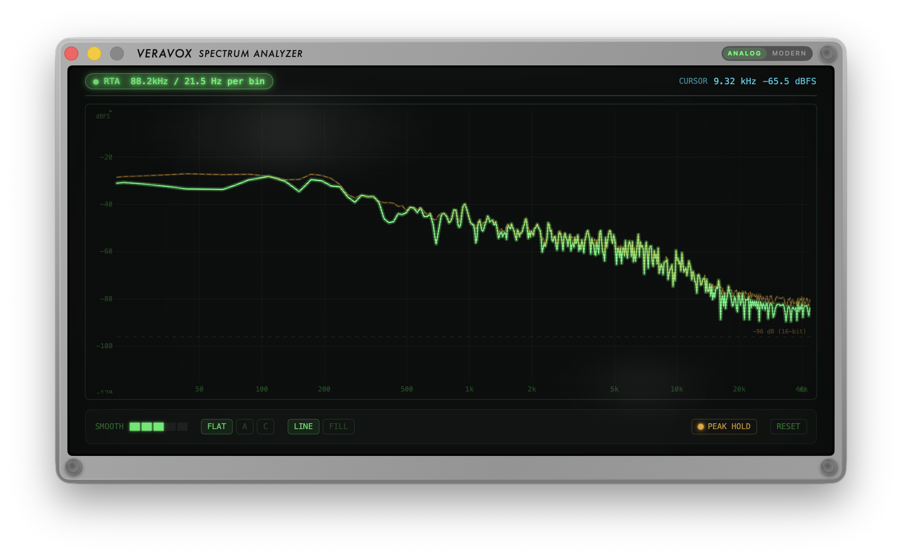 VeraVox Spectrum Analyzer — real-time FFT frequency display
